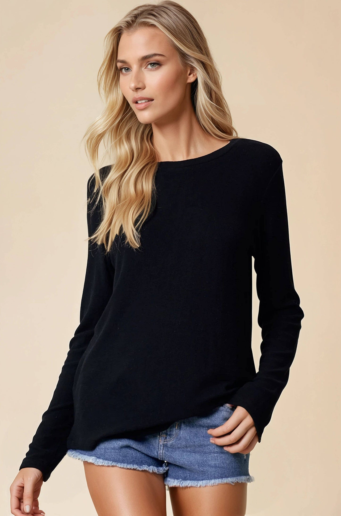 ROUND NECK SOFT KNIT TOP