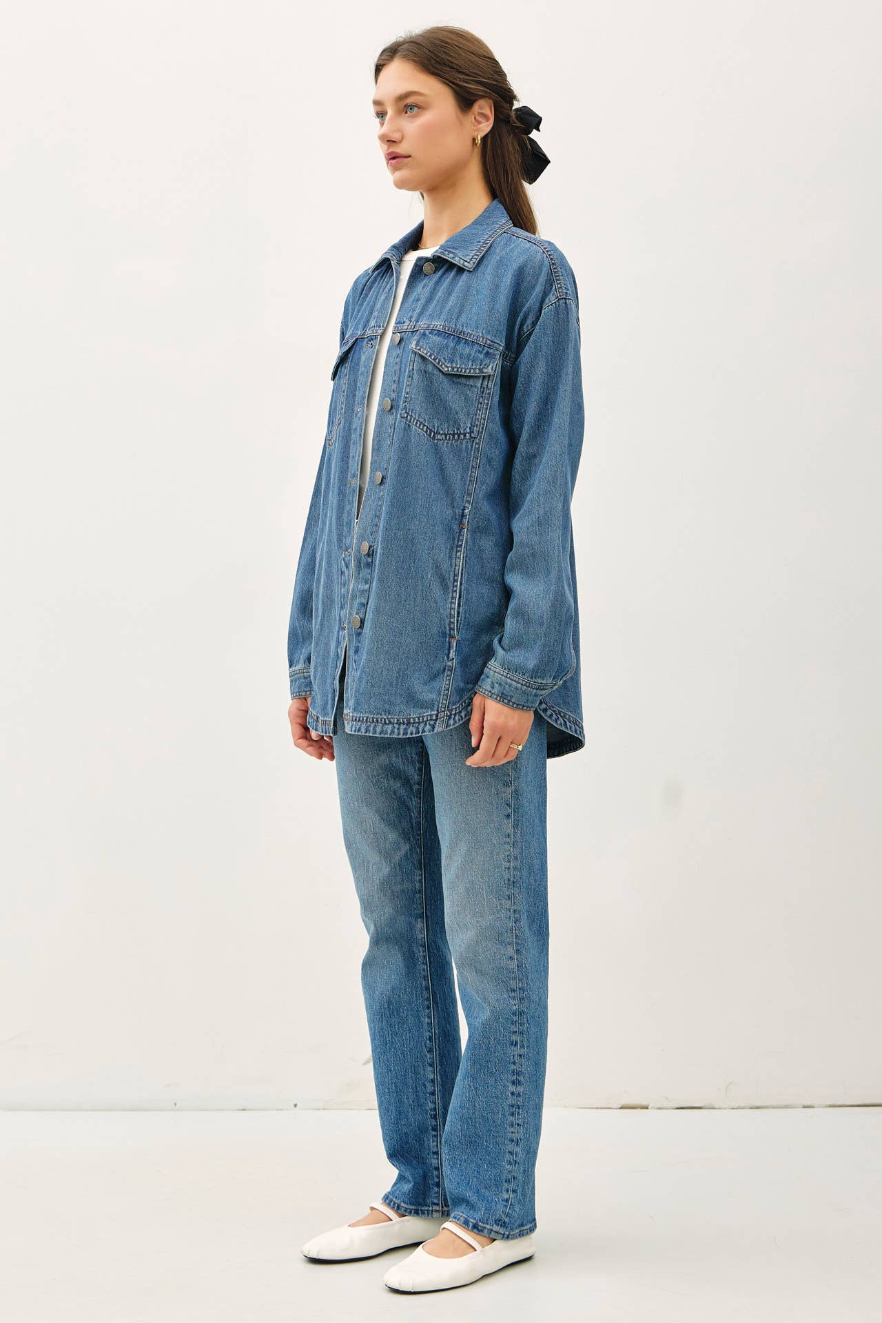 CLASSIC VINTAGE DENIM TENCEL SHACKET