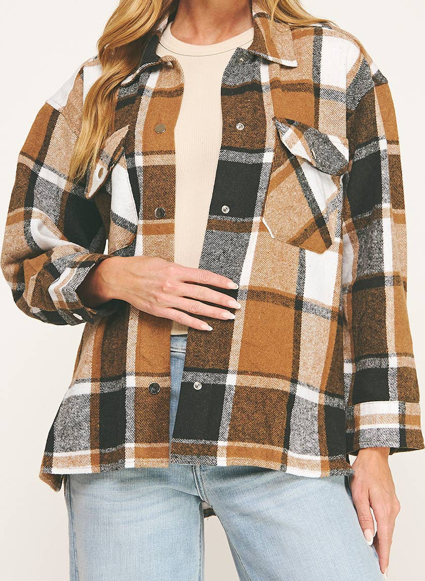 COZY CHIC OVERSIZED FLANNEL SHACKET