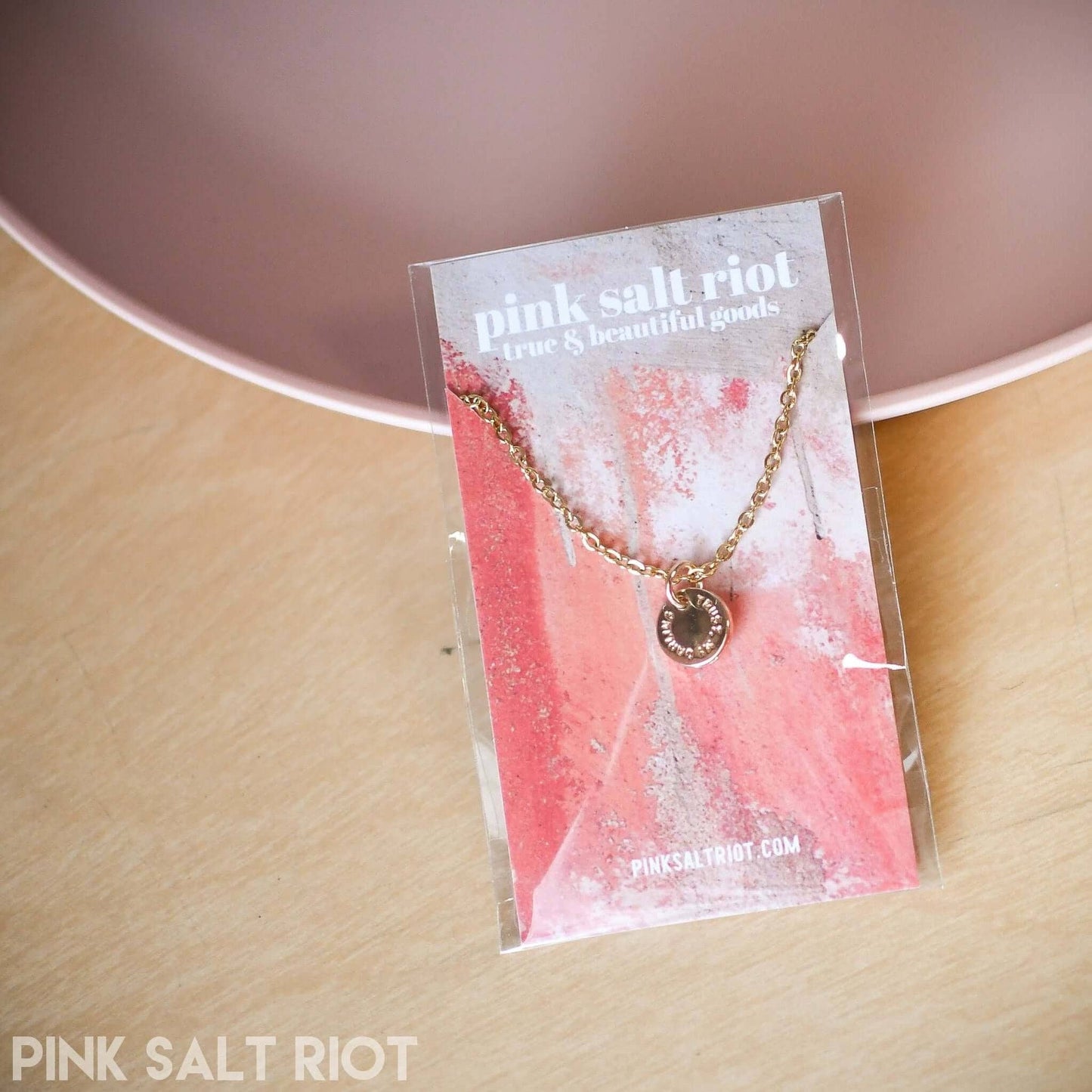 Pink Salt Riot - Trust My Darling Gold Necklace