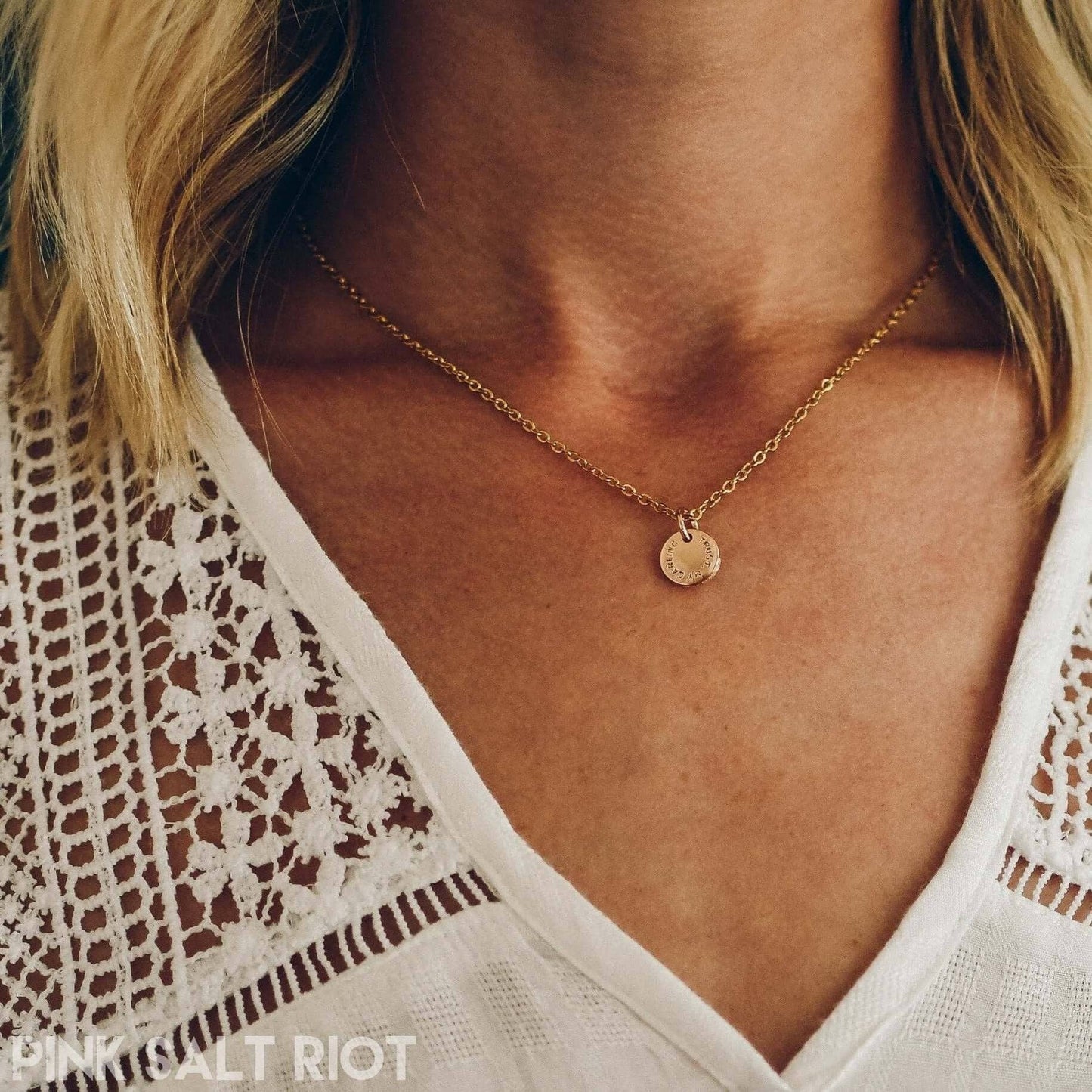 Pink Salt Riot - Trust My Darling Gold Necklace