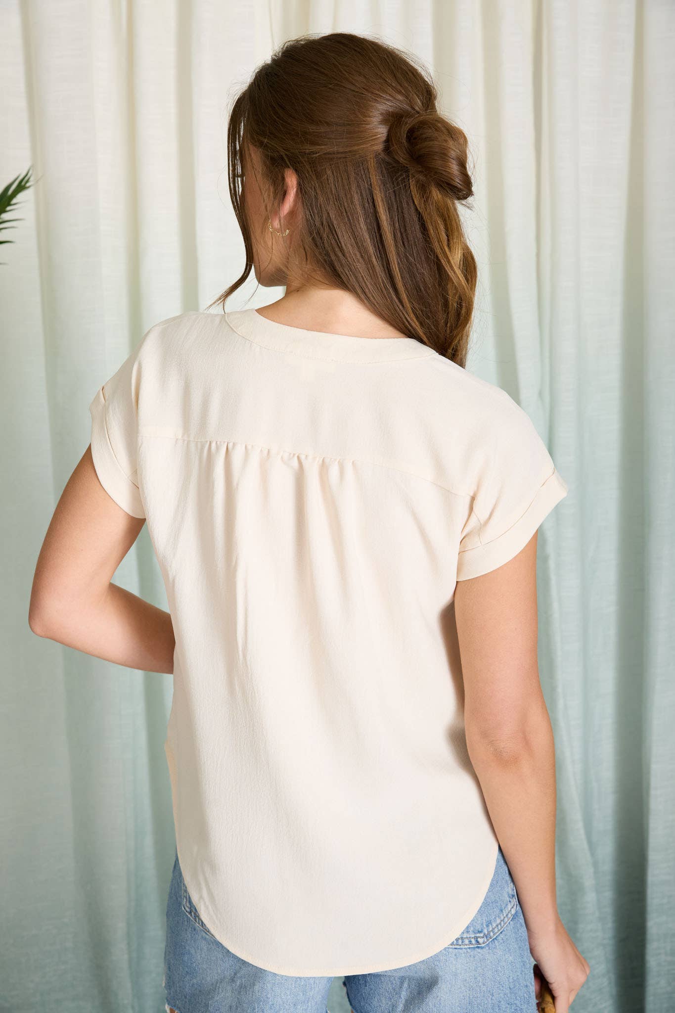 Cuffed Sleeve Button Down