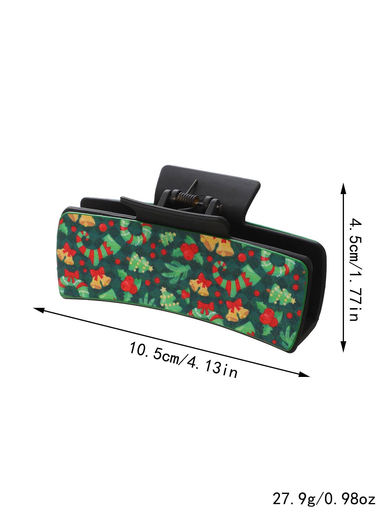 FAUX LEATHER CHRISTMAS HOLIDAY HAIR CLAW PIN