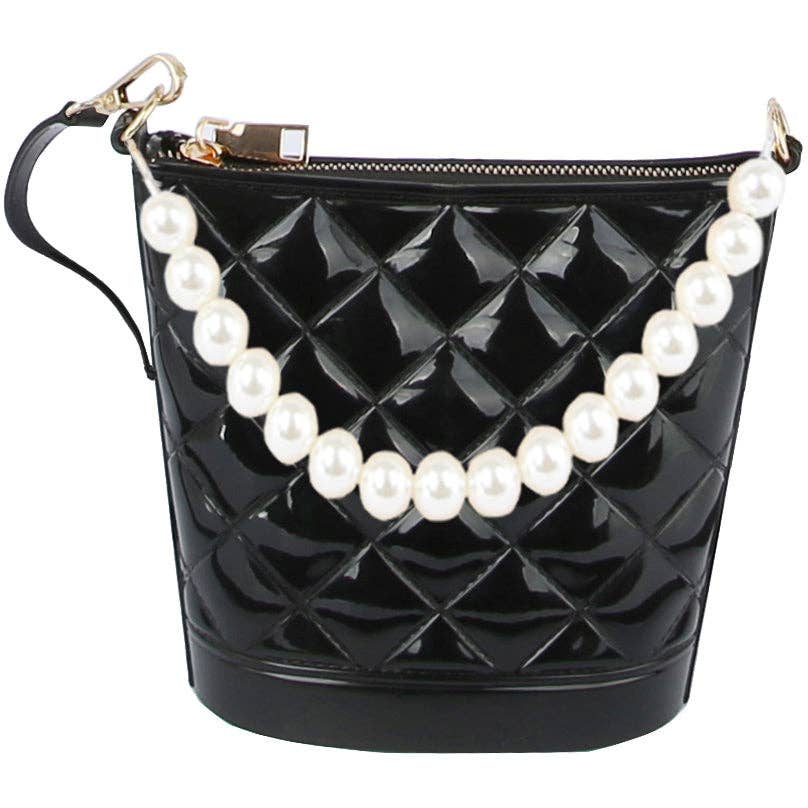 Handbag Factory Corp - Pearl Handle Crossbody Satchel Handbag