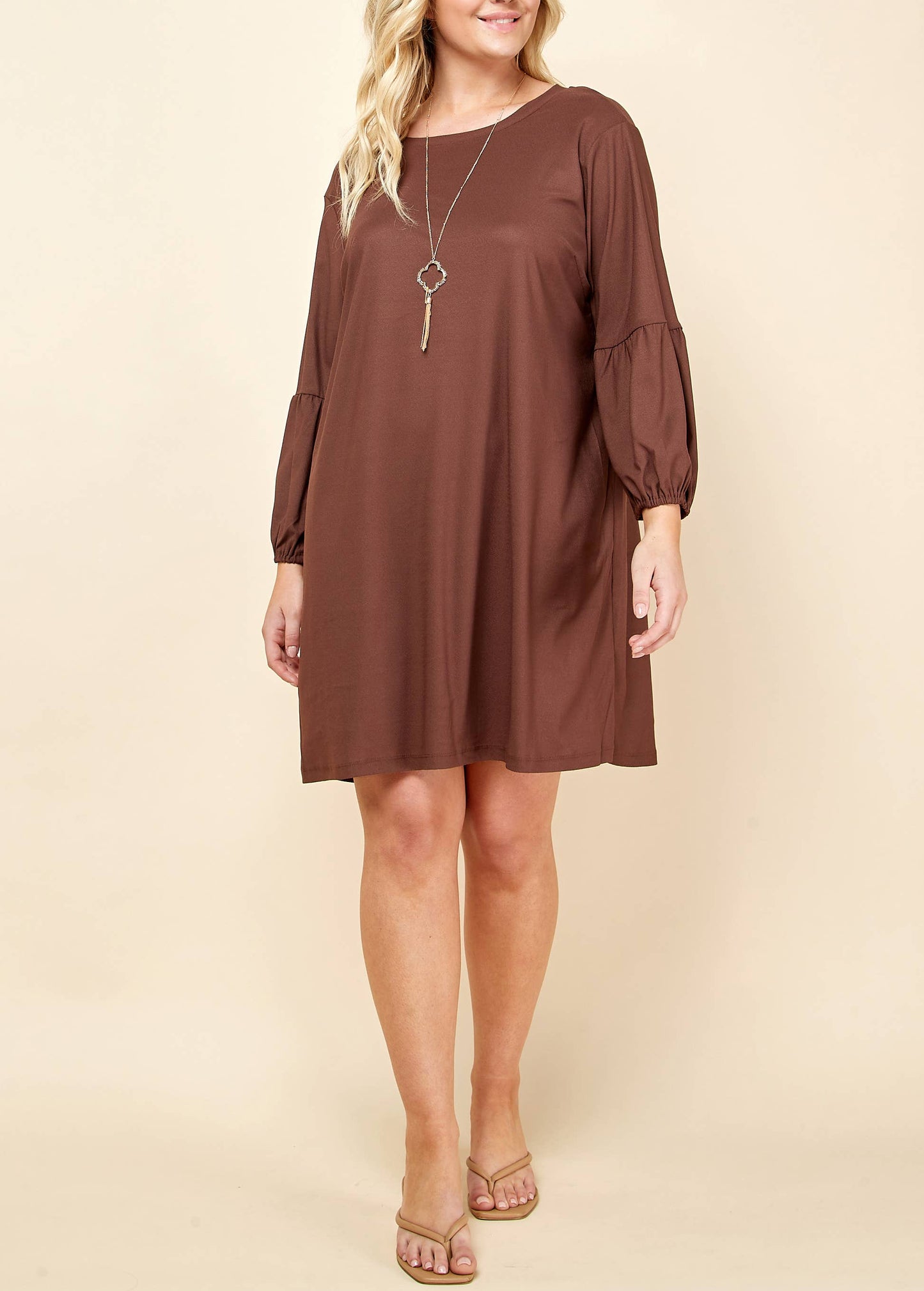 PLUS SIZE LONG SLEEVE  DRESS