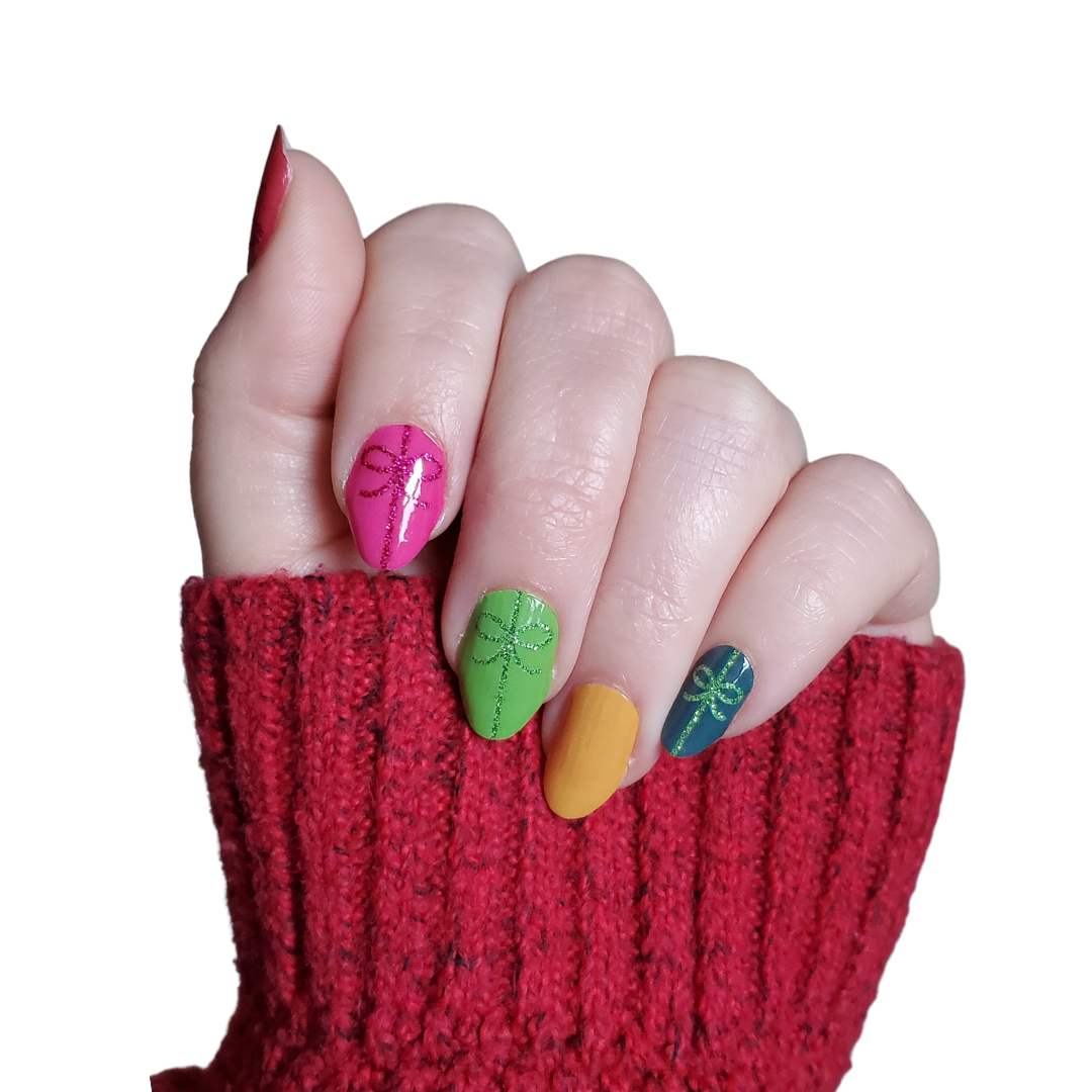 Ivy & Ash - All Wrapped Up | Colorful Glitter Christmas Gifts Nail Wraps