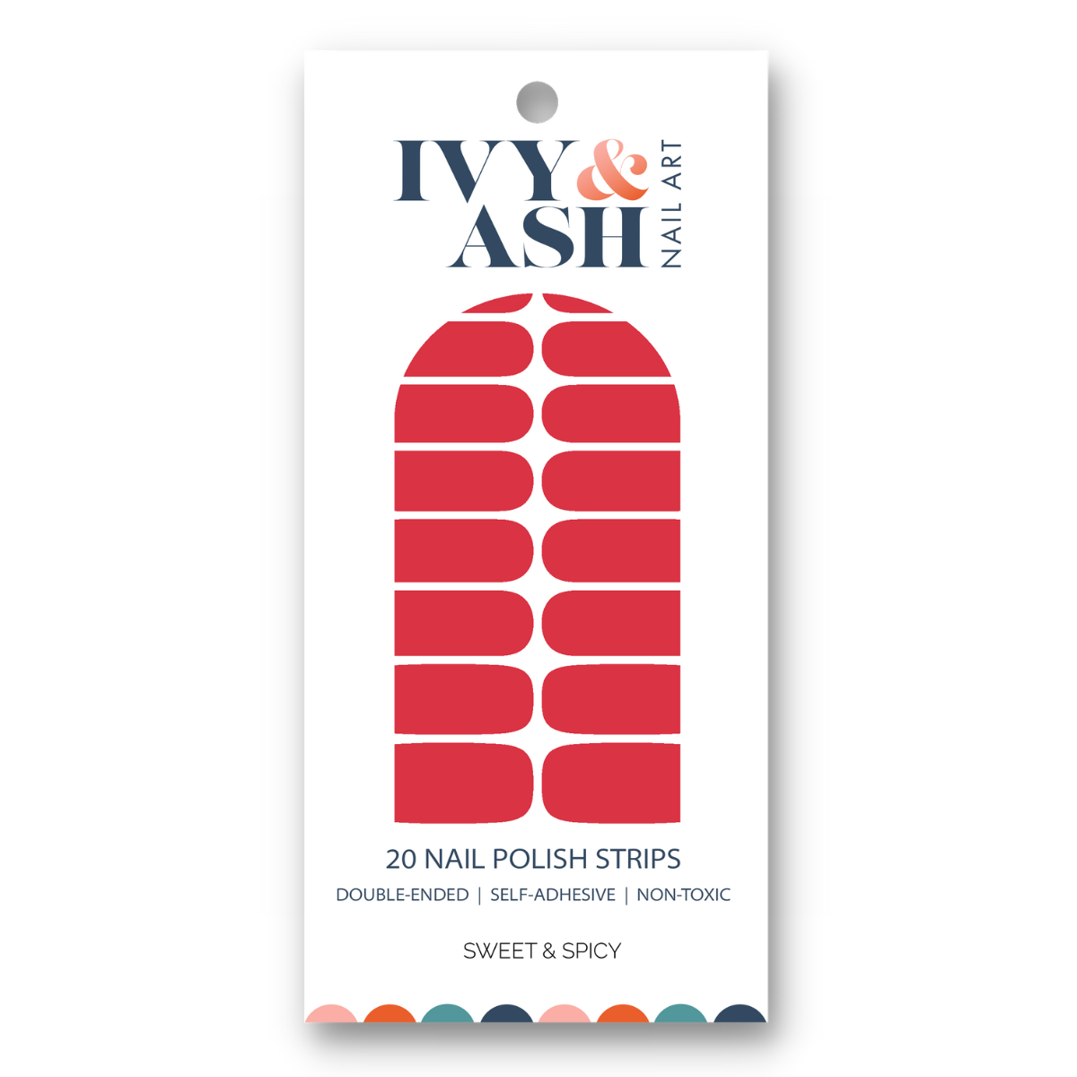 Ivy & Ash - Sweet & Spicy | Firey Red Solid Color Nail Polish Sticker