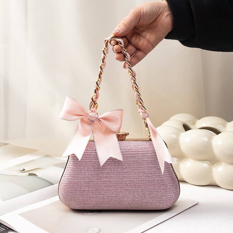 SILKY BOW PURSE BAG CHARM KEYCHAIN