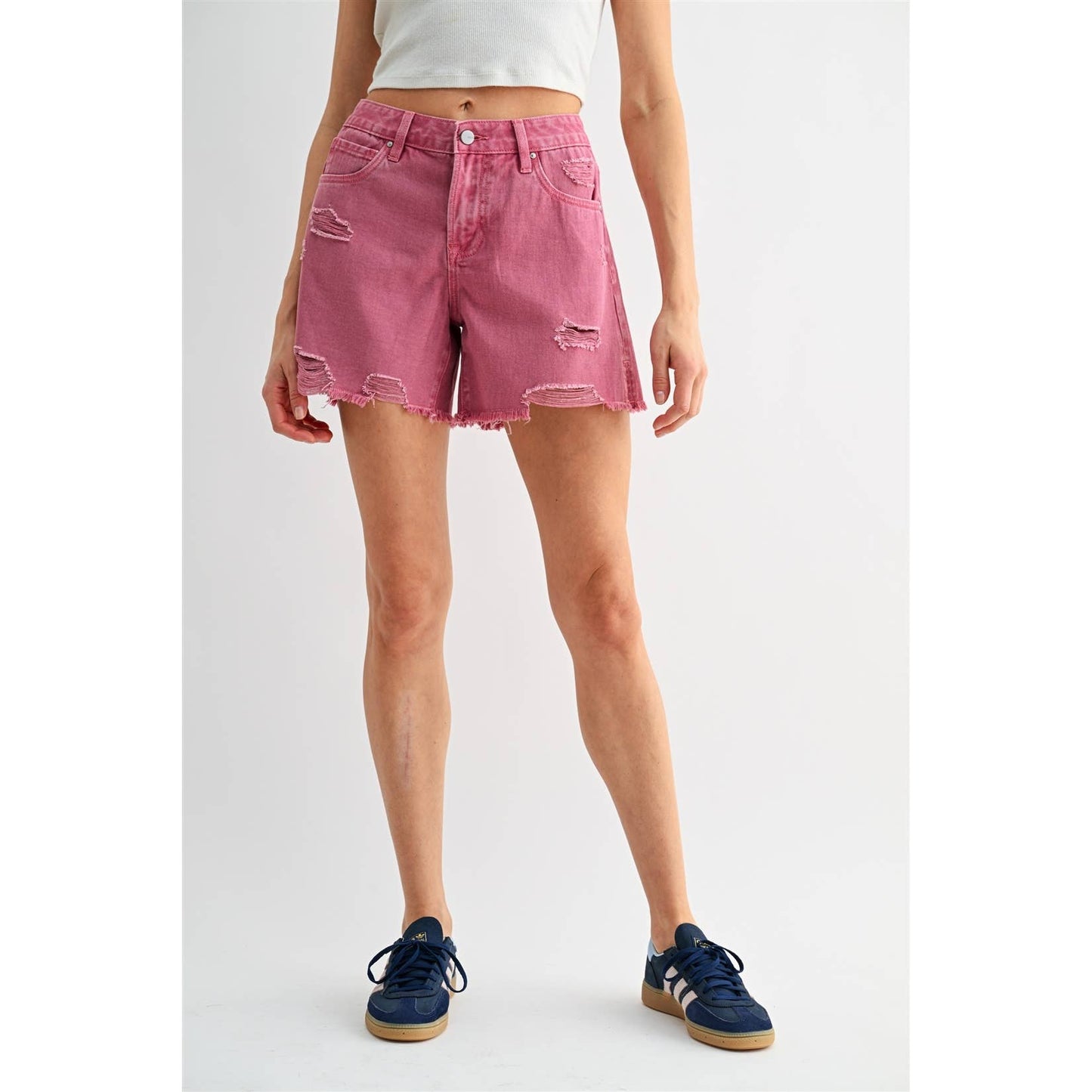 Mica Denim - RIGID BOYFRIEND MIDI SHORTS