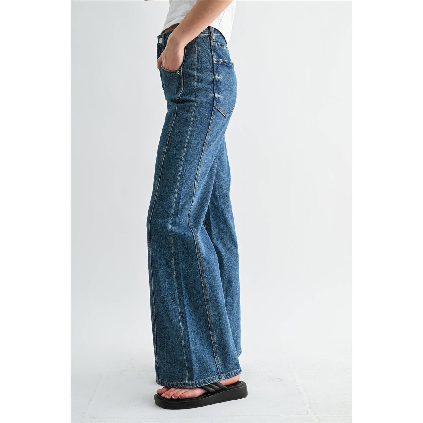 HIGH RISE WIDE LEG SIDE PANEL