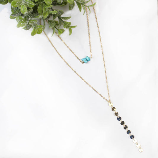 Two-Layer Turquoise Goldtone Necklace