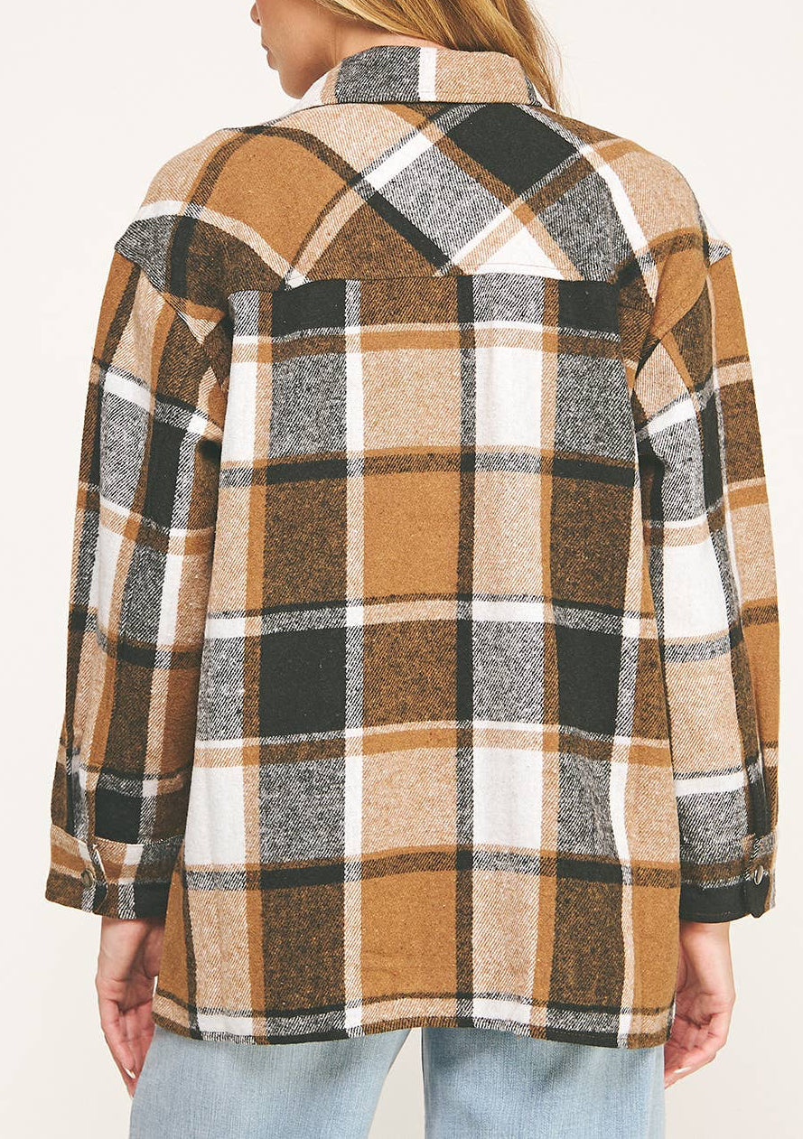 COZY CHIC OVERSIZED FLANNEL SHACKET
