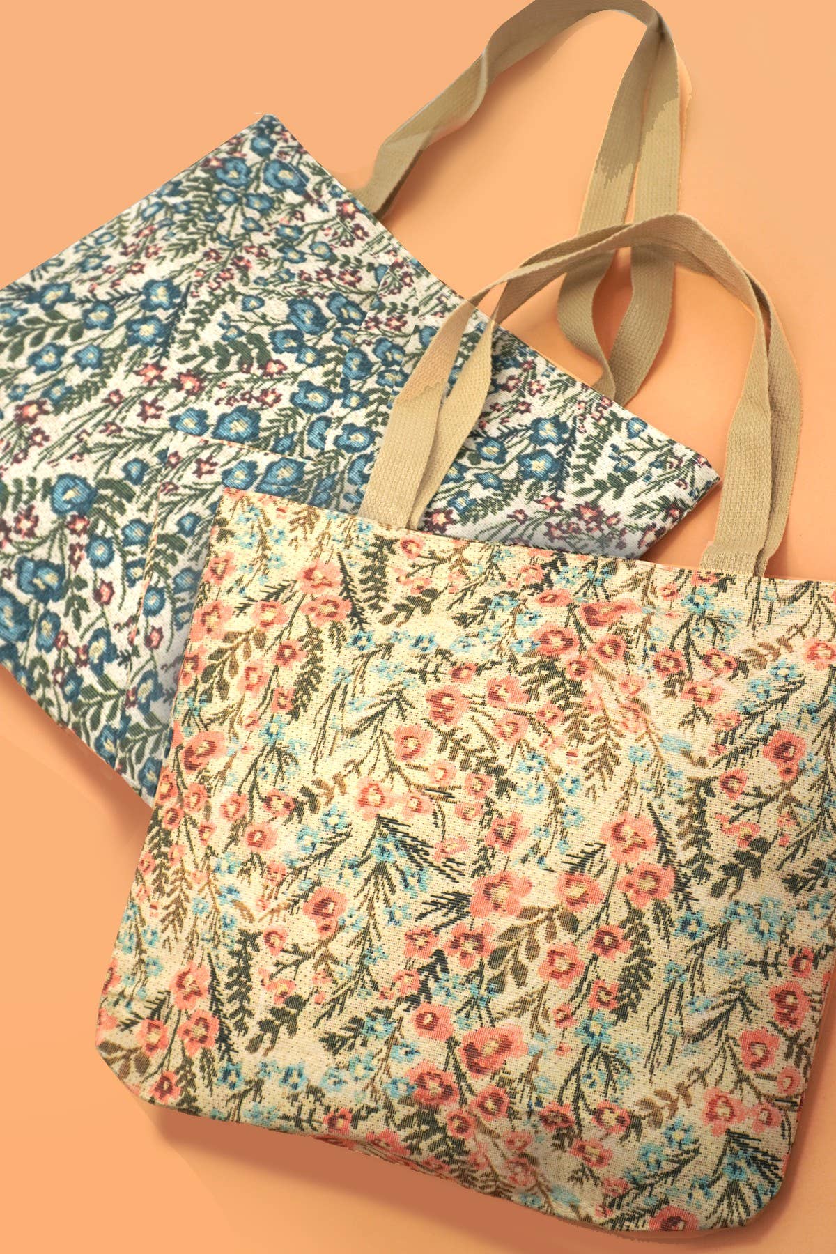 Organic Embroidery Floral Quilted Tote Bag