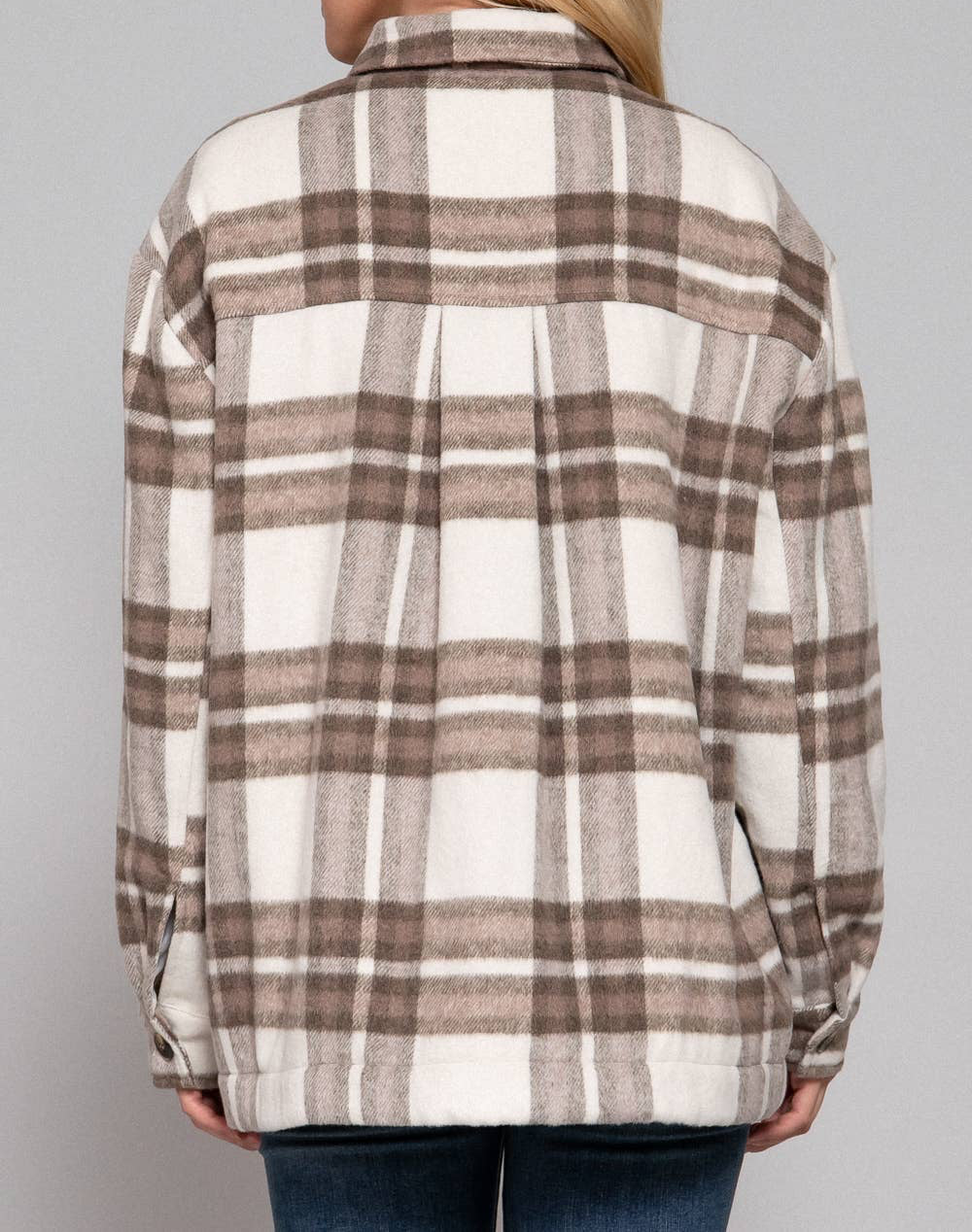 Faux Fur Brushed Plaid Jacket