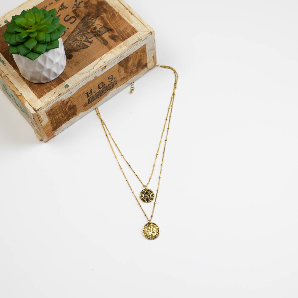 Layered Vintage Coin Necklace