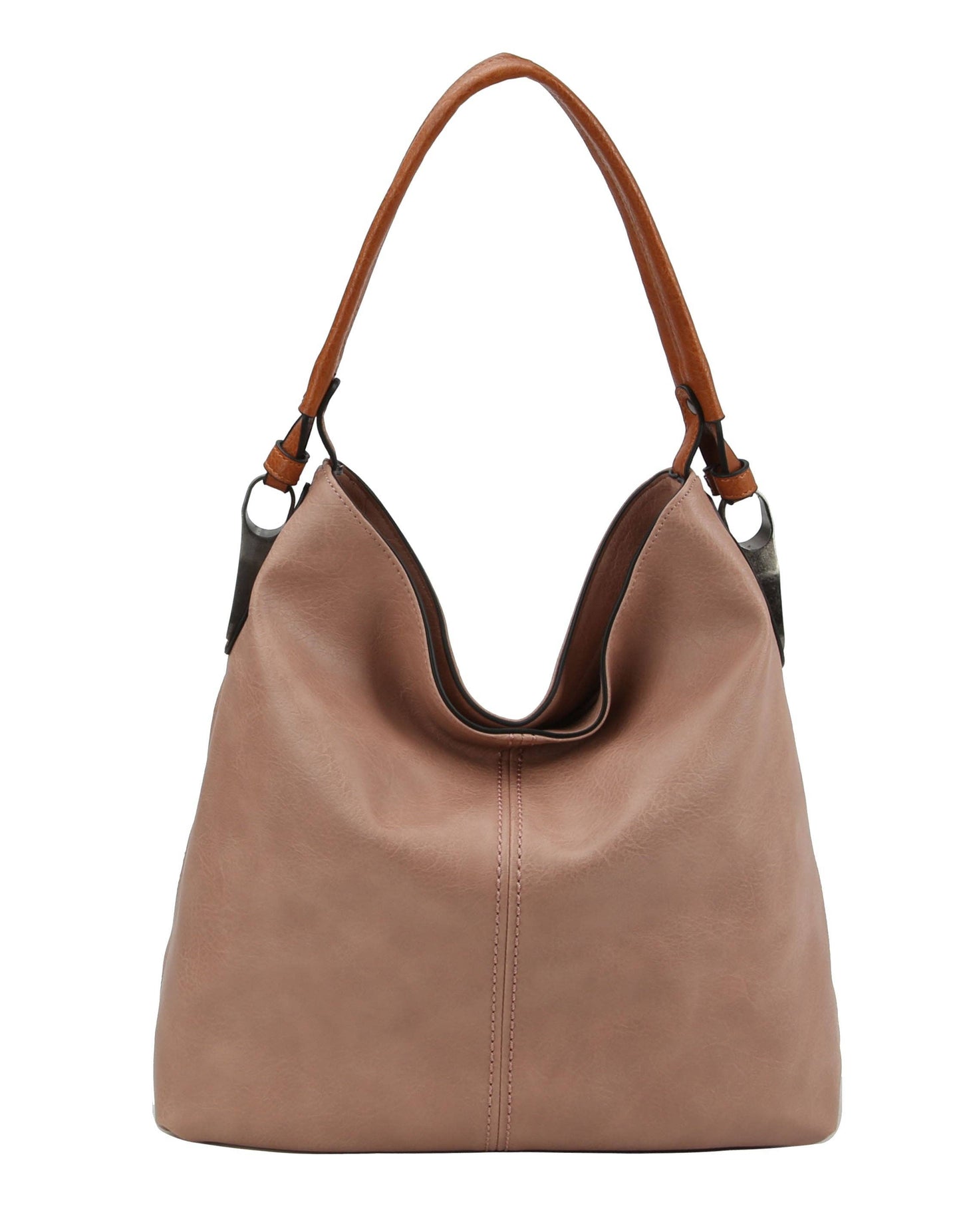 Side Metal Accent Hobo Bag