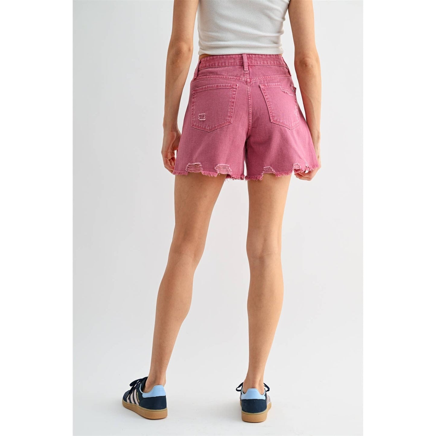 Mica Denim - RIGID BOYFRIEND MIDI SHORTS