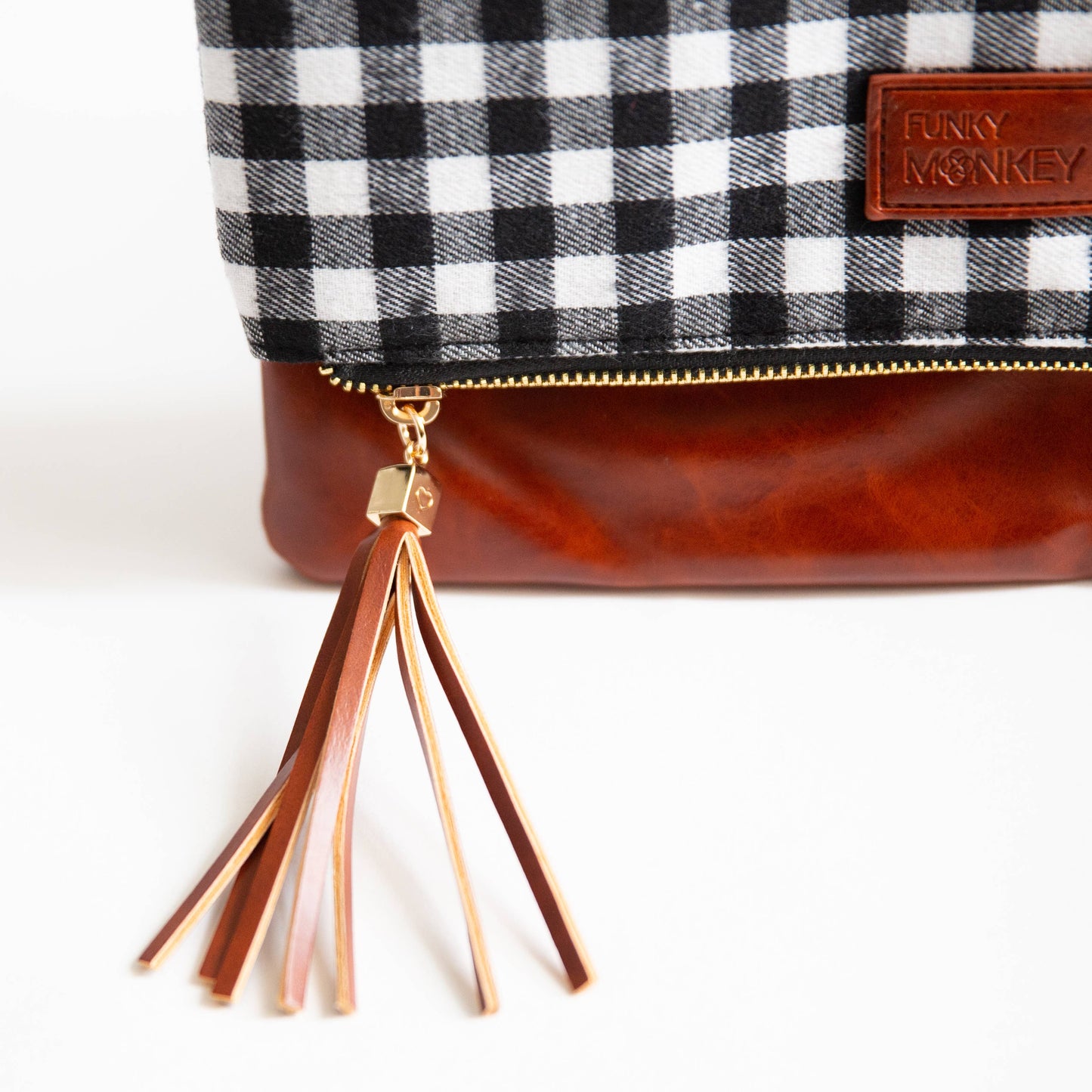 Fold Over Clutch-Buffalo, Brown Faux