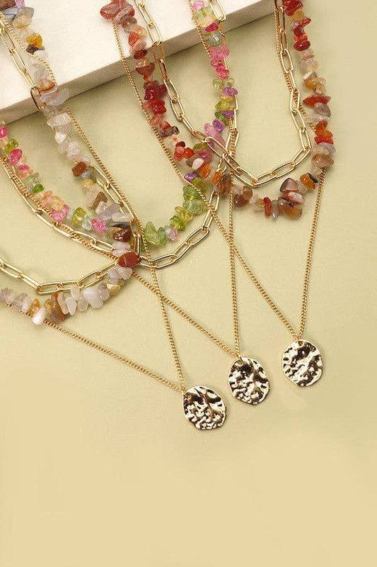 NATURAL STONE LAYER NECKLACE |