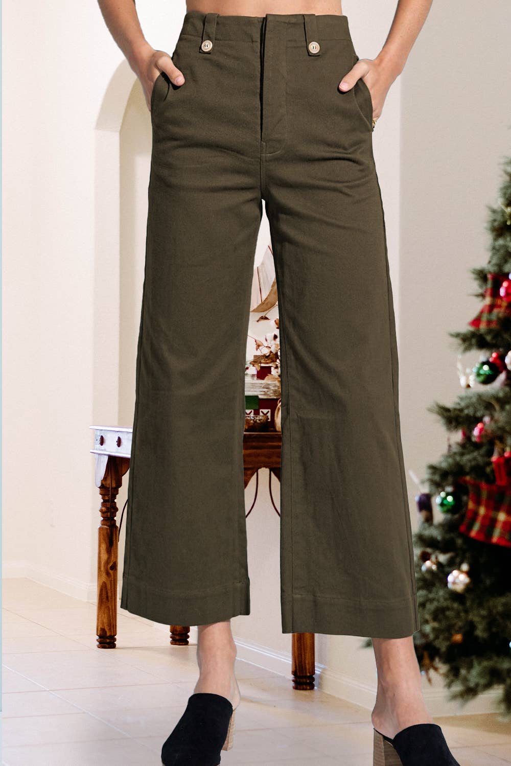 Soft Washed  High Rise Wide Leg Pants