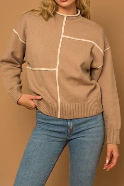 Contrast Binding Detail Sweater Top