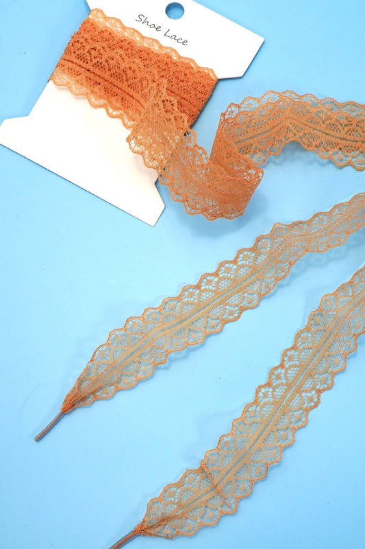 CHANTILLY LACE RIBBON BOW PAIR SHOE LACES