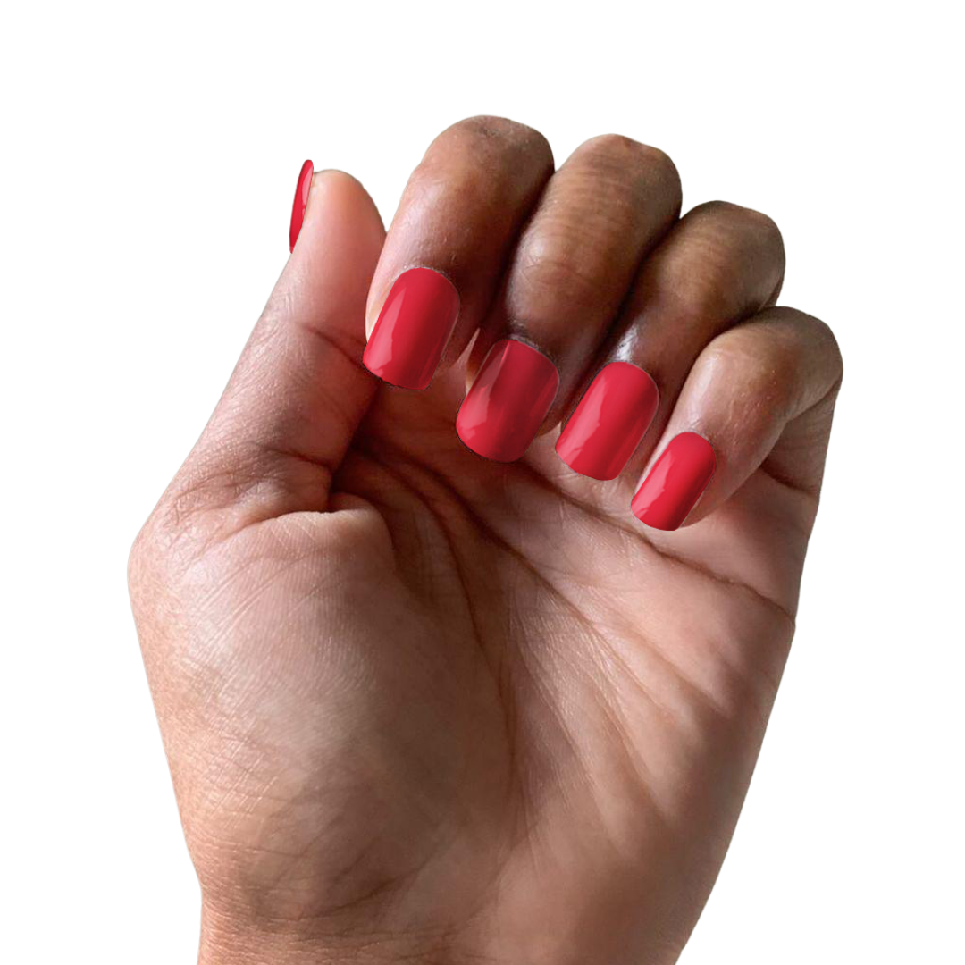 Ivy & Ash - Sweet & Spicy | Firey Red Solid Color Nail Polish Sticker