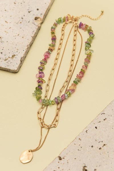 NATURAL STONE LAYER NECKLACE |
