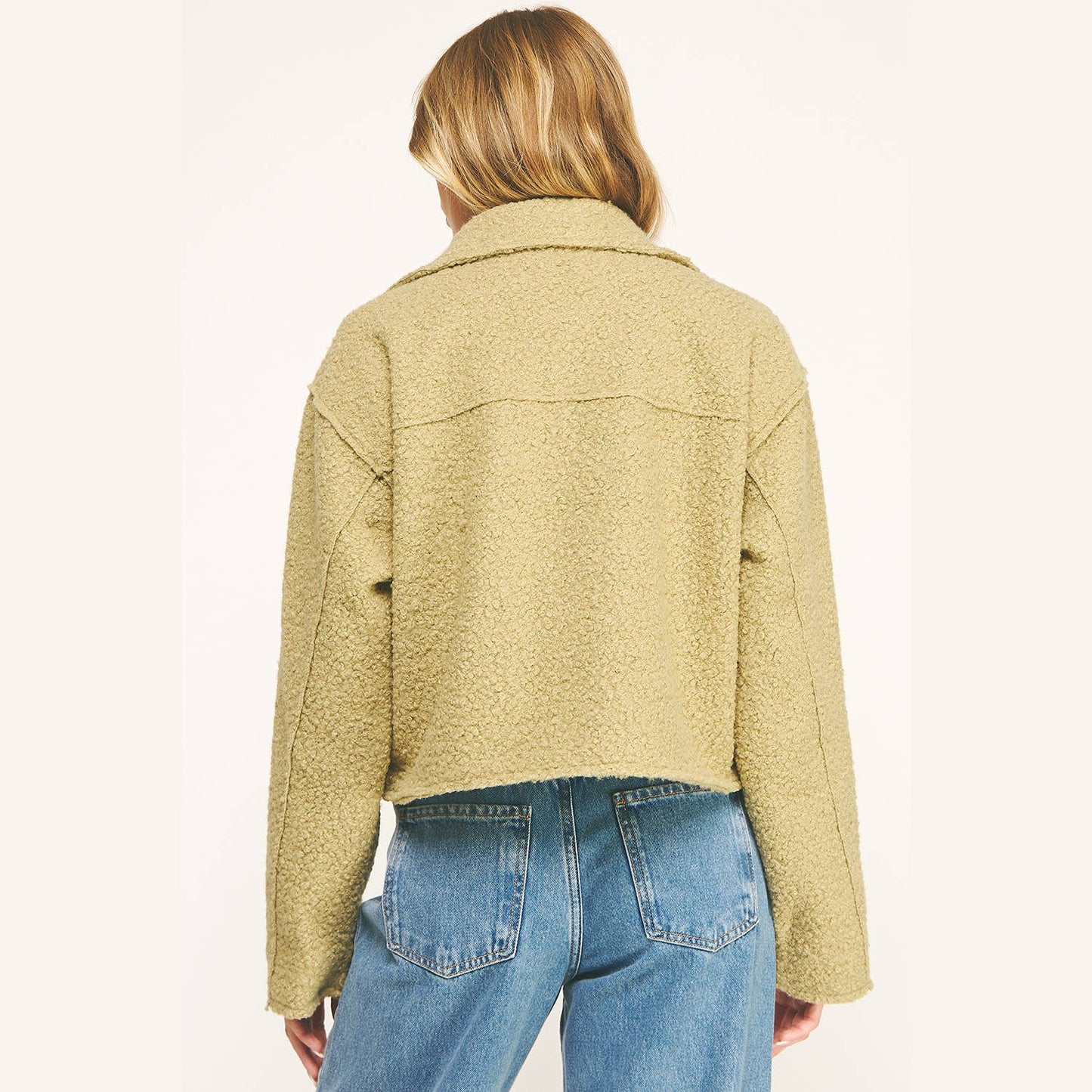 BOXY SHERPA JACKET WITH FRONT POCKETS