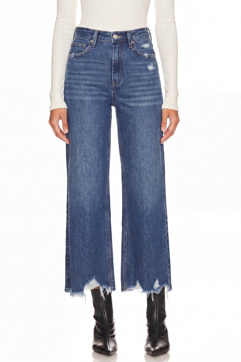 "HYBRID" Style Ultra High Rise Relaxed Flare Jeans