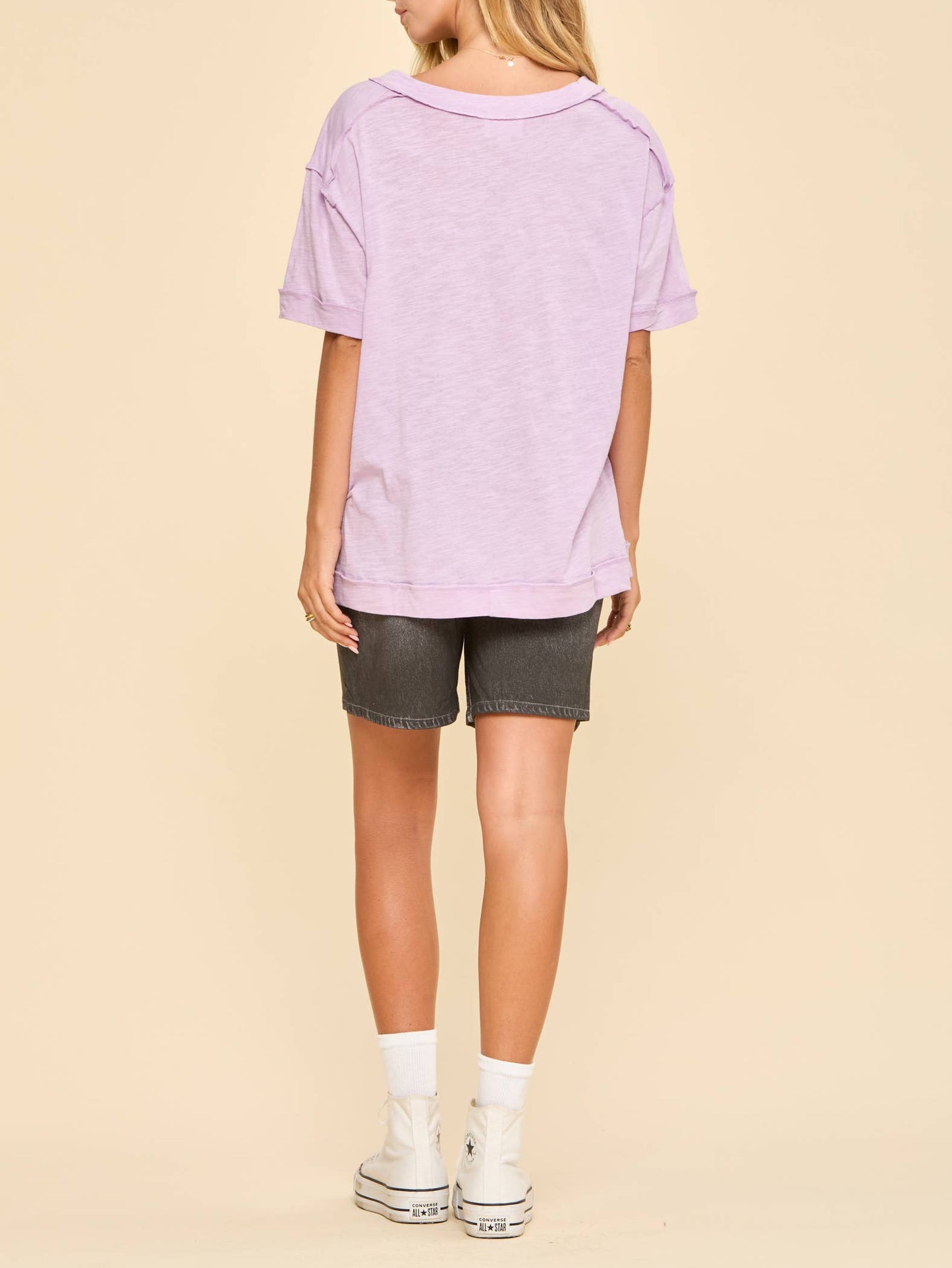 V-Neck Cotton Knit Top