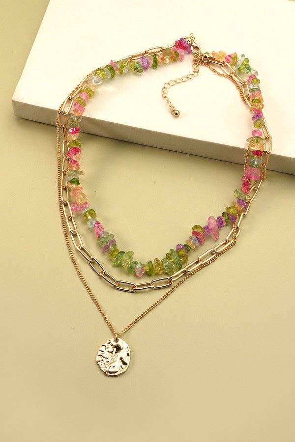 NATURAL STONE LAYER NECKLACE |