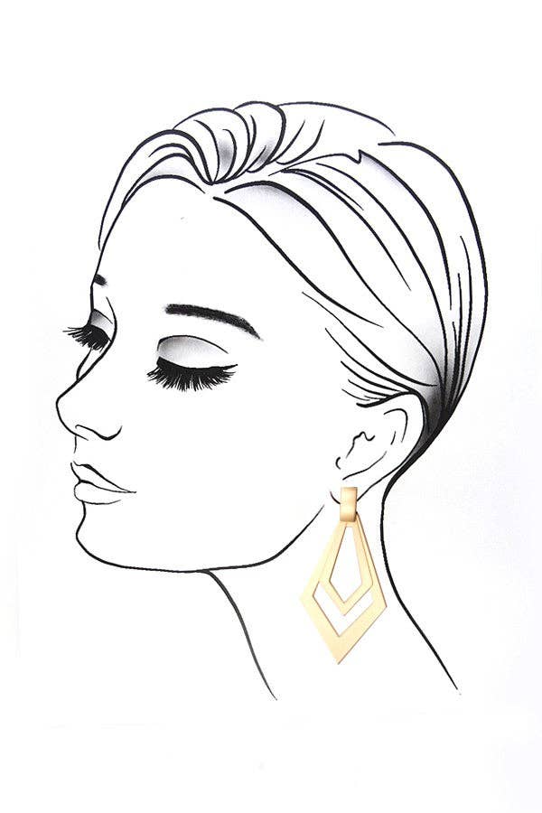 DOUBLE DIAMOND SHAPE DROP EARRINGS