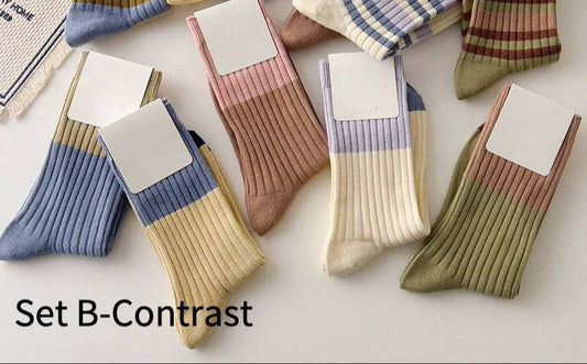 Contrast Stripe Socks