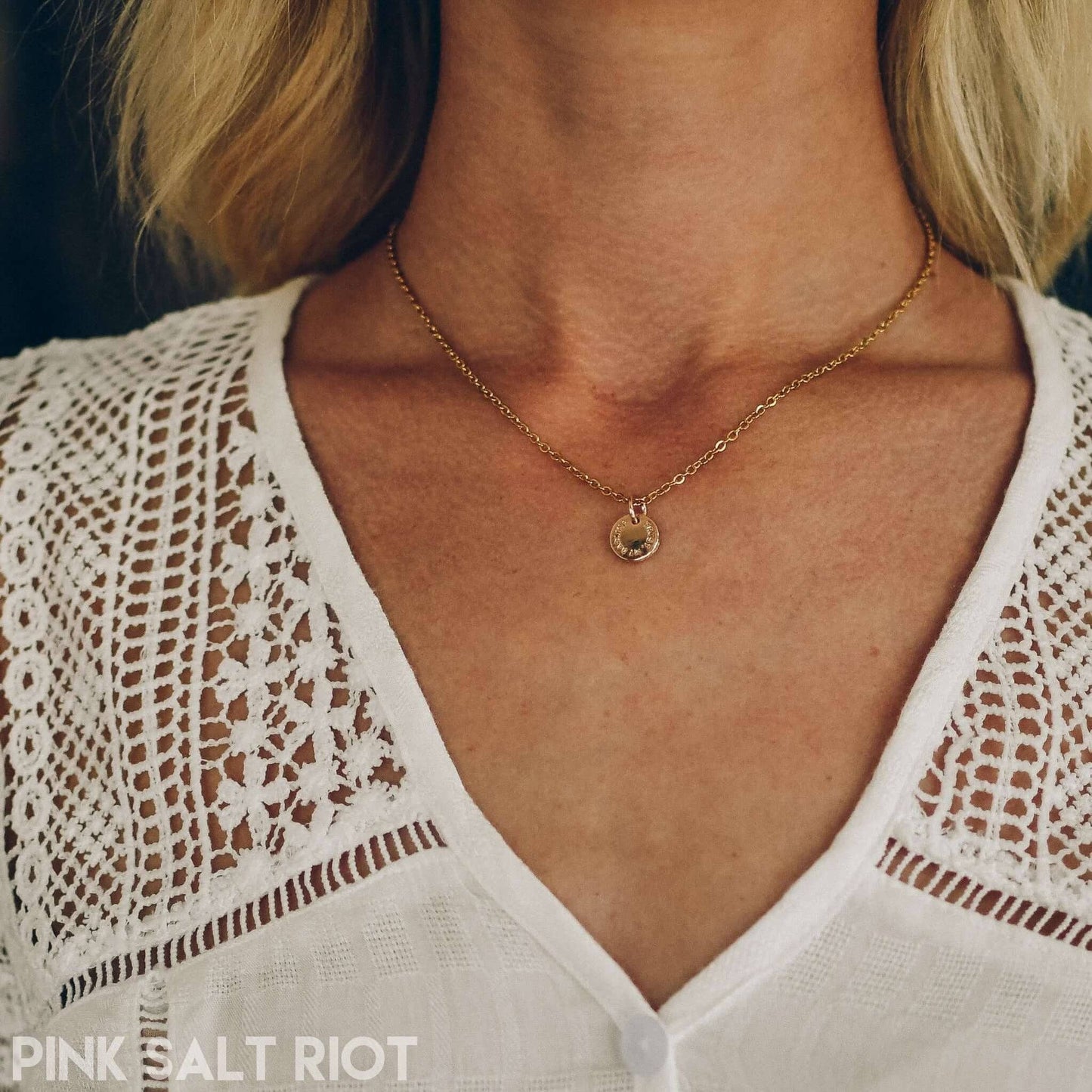 Pink Salt Riot - Trust My Darling Gold Necklace