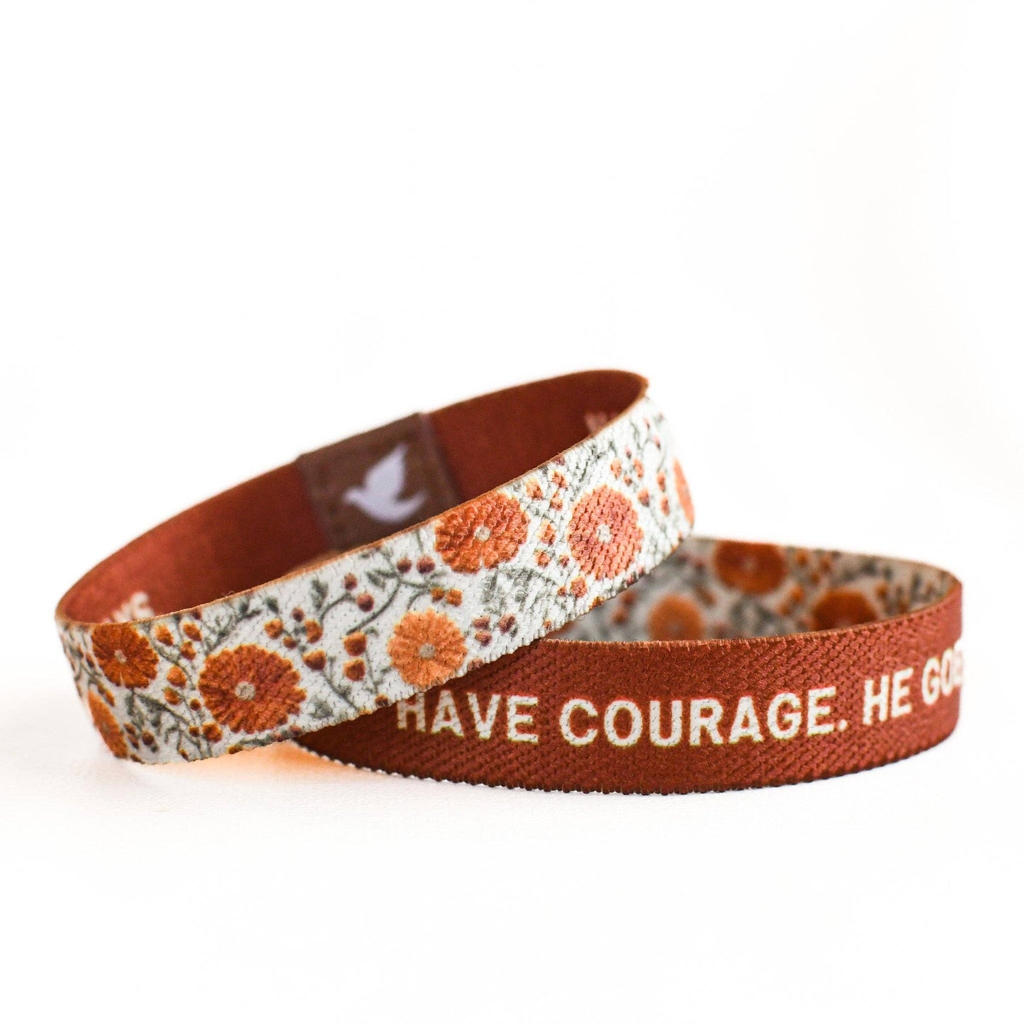 Pink Salt Riot - Have Courage Golden Floral Womens TruthBand