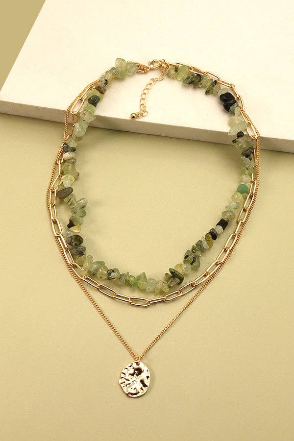NATURAL STONE LAYER NECKLACE |