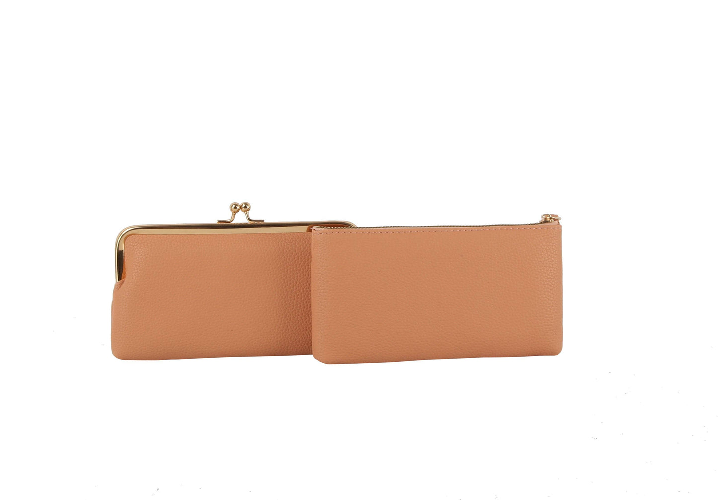 Long detachable wallet with coin purse