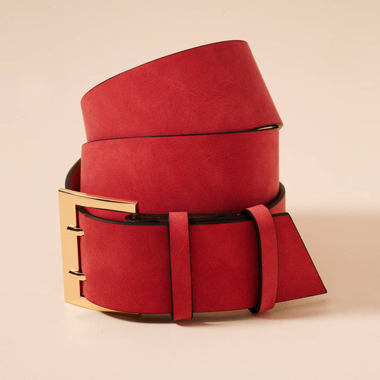 Red Wide Waist Belt