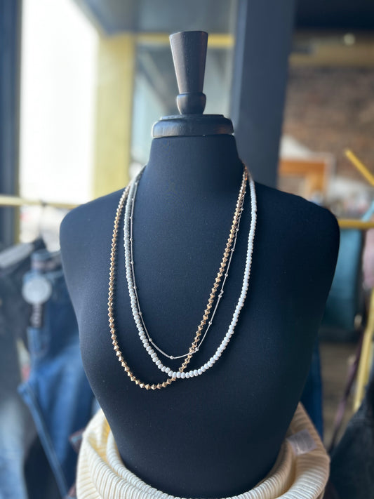 Wood Layer Bead Necklace