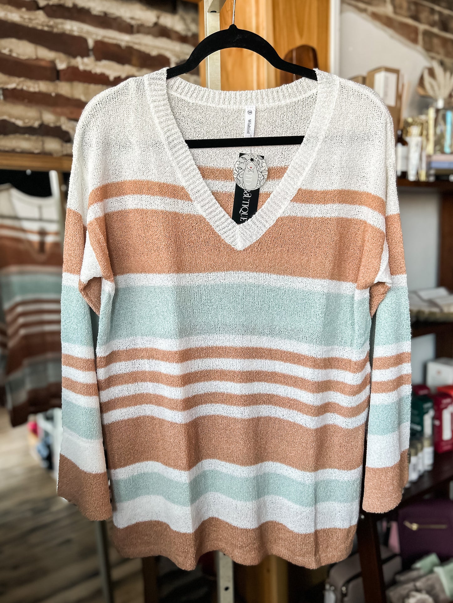 Sweater Stripe-Rust/Teal