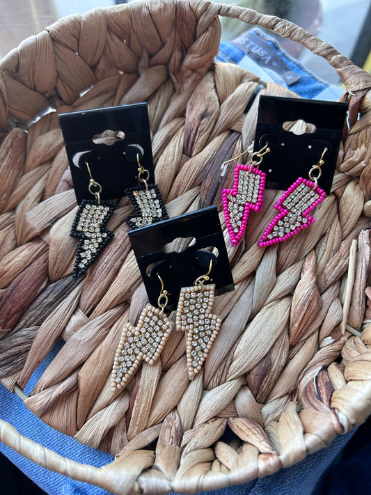 Rhinestone Lightening Earrings