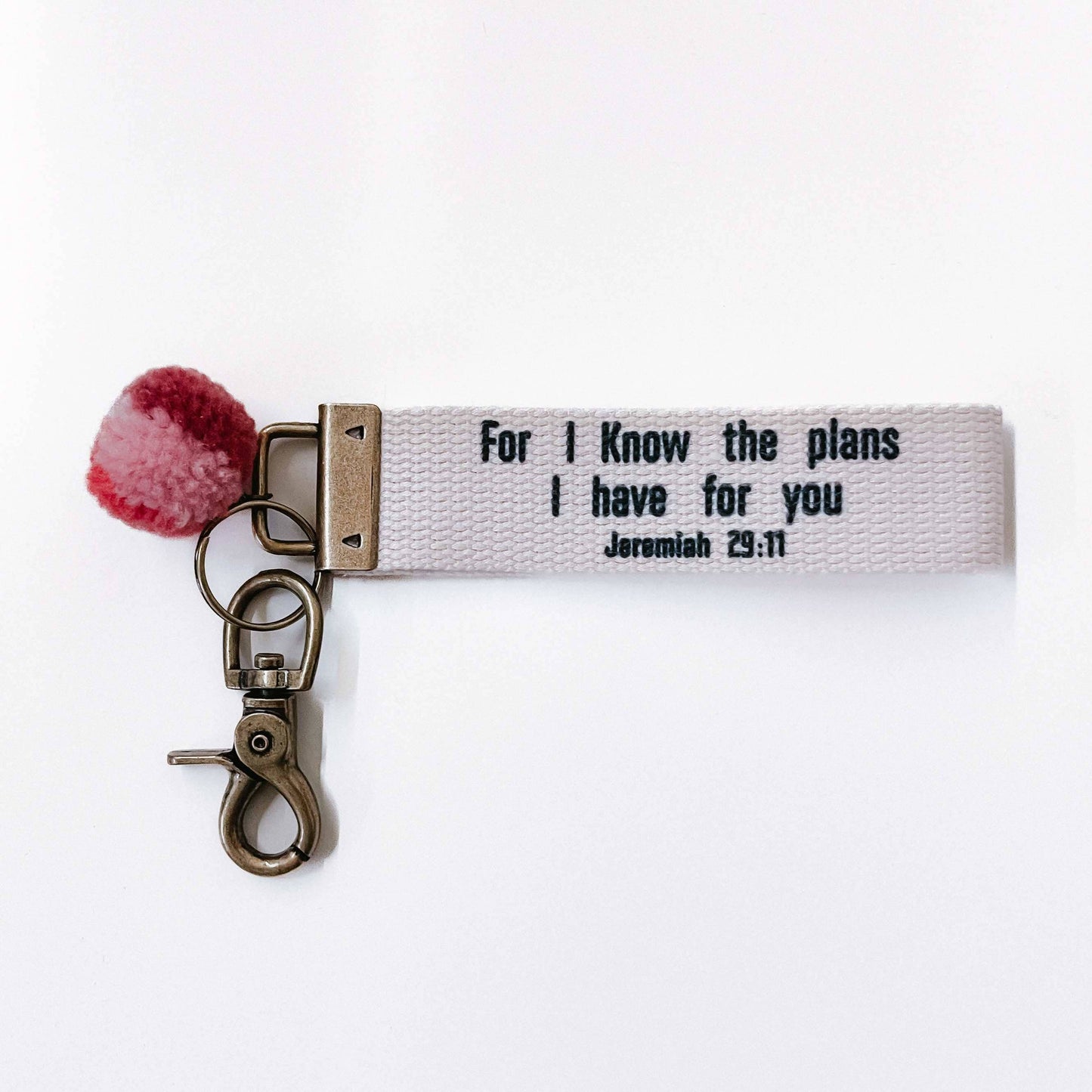 Words to Live By Canvas Keychain