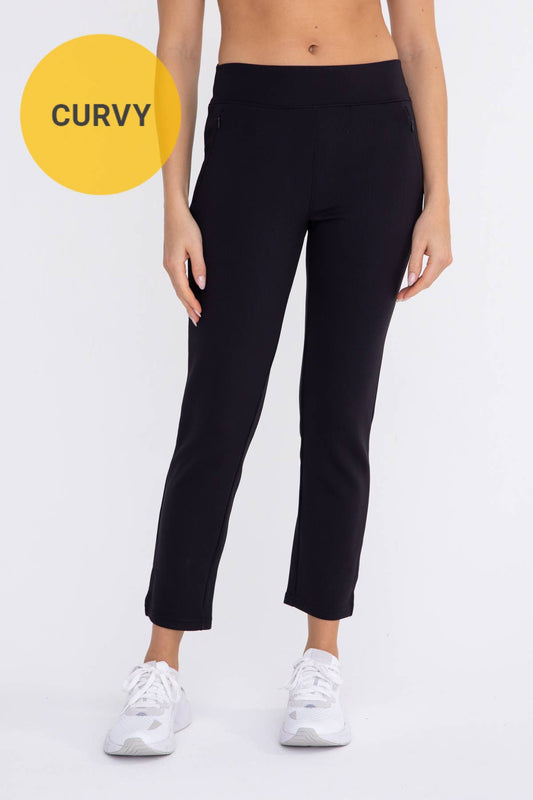 CURVY Jacquard Ribbed Tapered Pant