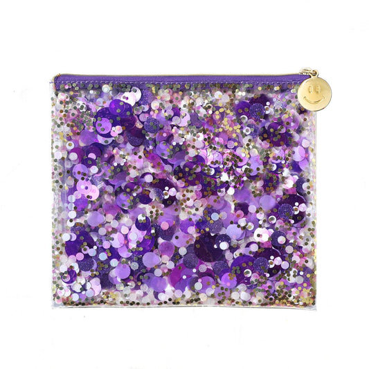 Spirit Squad Confetti Everything Pouch- Purple Crush