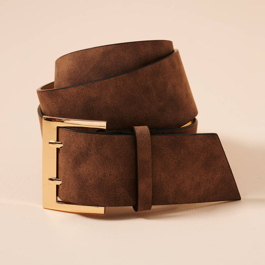 Brown Wide Waist Belt