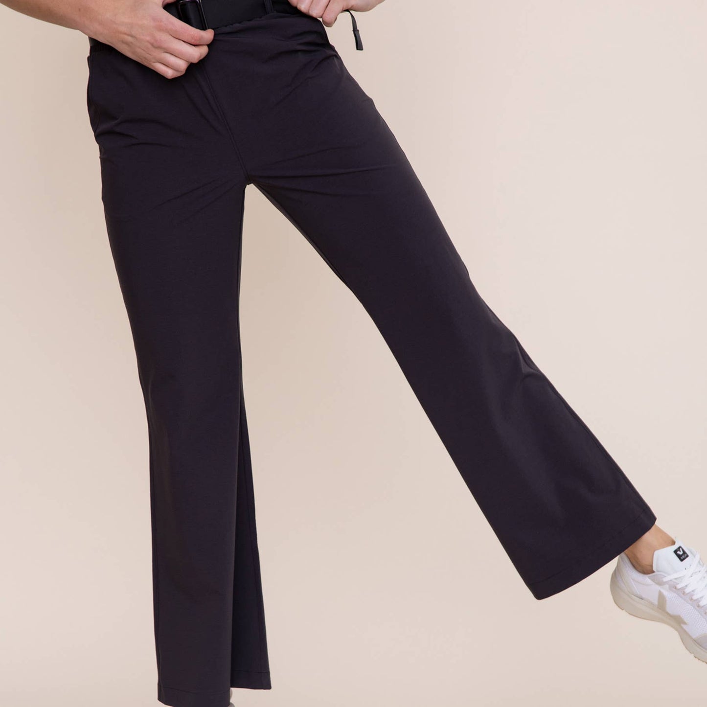 Mono B - Belted High-Waist Flare Pant